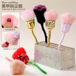 Cross-border Hot Rose Type Powder Cosmetic Brush Single Nail Powder Dust Brush Soft Hair Powder Cosmetic Brush Beauty Worker