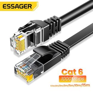 Гигабитный сетевой кабель ESSAGER Speed Series cat6, бытовой Круглый/плоский неэкранированный кабель с перемычкой для маршрутизатора Super Six