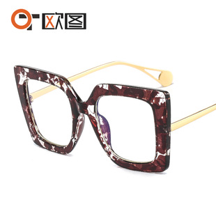 New fashion sunglasses 1916 European and American women's generous frame sunglasses cross-border trend flat glasses wholesale
