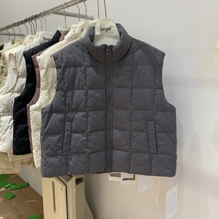 Light Down Jacket Vest Women's 2024 Winter New Korean Style Square Design Sense Loose White Duck Down Waistcoat