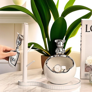 Entrance Entrance Entrance Key Storage Rack Storage Ornaments Light Luxury Shoe Cabinet Living Room Violence Bear Decoration