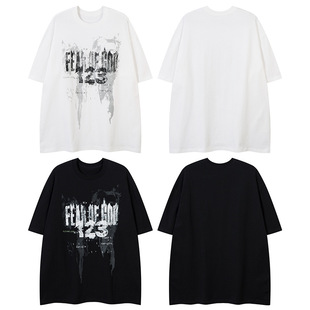 AK Men's Summer New Short-sleeved Cotton T-shirt for Men and Women American Street Hip Hop high quality Fashion Brand Printed T-shirt
