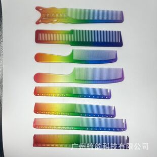 Factory direct new haircut rainbow comb hair cutting color comb transparent YS scale comb in stock hairdressing tools