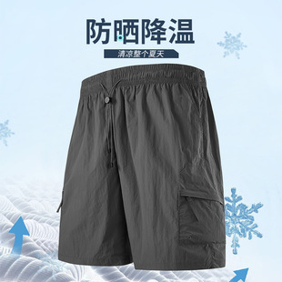 Shorts Men's Summer New Casual Five-point Pants Women's Quick-drying Cold Breathable Workwear Shorts Couple's Beach Pants Pocket