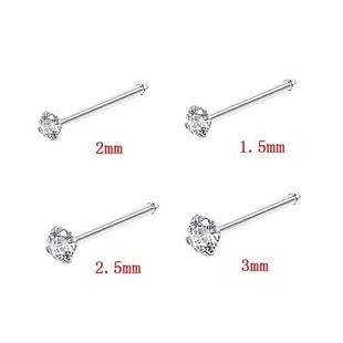 Factory direct L-type S-type zircon nose nail cross-border explosions stainless steel straight nose nail 7 word 5 word super flash diamond nose ring