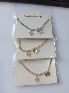 Cross-border new 26 English letters zircon butterfly anklet simple fashion Joker foot decoration manufacturers in stock wholesale
