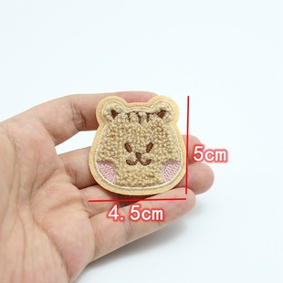 small size Bear Head Embroidered Cloth Sticker Clothes Patch Down Jacket Coat Sticker Patch Repair Hole Decoration Sticker Hand-stitched