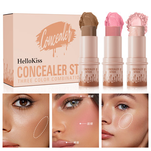 HelloKiss слезоточивый румянец палка с подсветкой 3 набора теневых контуров трансграничный макияж оптом на складе