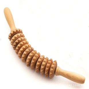 Beech round square massage stick handheld roller massager body universal four-wheel dice rolling tendon scraping
