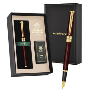 [genuine goods Hero Pen] Student Dark Tip Calligraphy Pen Financial Special Fine Men's Office Enterprise Group Purchase Engraving