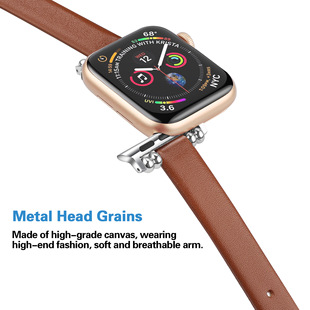 Применимо для Apple Watch 10-го поколения небольшой талии тонкий ремешок iwatchS98765 двойной бусинный тонкий кожаный ремешок