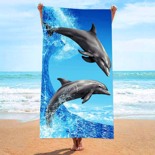 in stock Daifa Cross-border New Microfiber Beach Bath Towel Printed Towel Beach Swimming Vacation Absorbent Bath Towel
