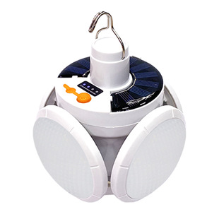Upgraded Crystal Solar Soccer Light Night Market Stall Light Camping Light Outdoor Solar Folding Emergency Light LED