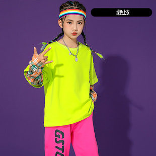 Hip hop children's fashion clothing loose stitching sweater boys' hip hop suit girls' hiphop clothing fashion brand fried street fashion