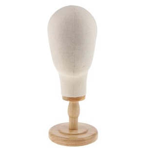 New Creative Desktop Model Hat Display Stand Wig Model Head Linen Material with Wooden Bottom Available in Multiple Colors