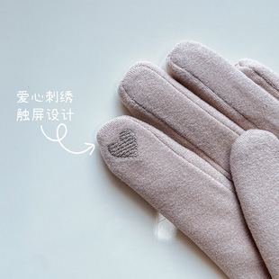 Women's winter warm riding gloves Korean style fleece-lined thick cold-proof windproof touch screen winter suede de Velvet student