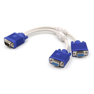 VGA one minute two line 0.3 m VGA3 +6 monitor video Cable One Revolution two female video machine data cable wire