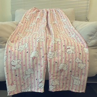 Tall Layened Cartoon Pajama Pants Women's Summer and Autumn New Outfit Air-Conditioned Trousers Loose Casual Walking Home Pants