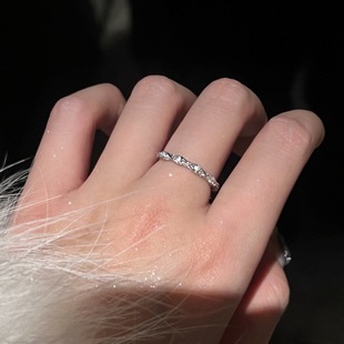 Summer plain ring S925 sterling silver ring women's light luxury high-end design stacked wear all-match non-fading niche finger ring