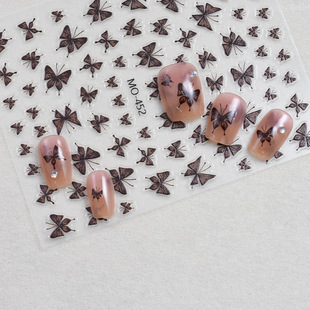 Retro Blue Flashing Poison Butterfly Nail Sticker Internet Celebrant Decorative Fairy High-end Pure Desire Nail Sticker Jewelry