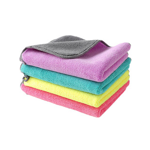 Dishcloth double-layer thickened oil-removing kitchen supplies tablecloth absorbent lint-free oil-free cleaning cloth