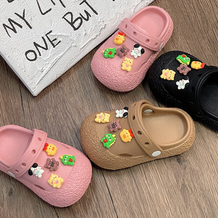 25 new EAV children's hole shoes wholesale home non-slip thick bottom cartoon three-dimensional cartoon pattern children's drag