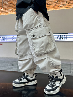 Boys Crane Pants Spring and Autumn 2025 New Children's Pants Handsome Fashionable Spring and Autumn Boys Spring and Autumn Casual