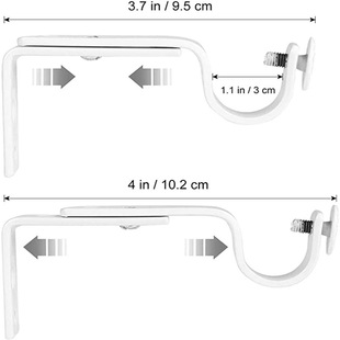Cross-border curtain white retractable bracket curtain rod fixed accessories bracket Roman rod iron base bracket