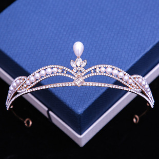 Bridal Tiara Korean Style Wedding Dress Bridal Crown Cross Border Amazon Birthday Dress Adult Ceremony Hair Hoop Hair Accessories
