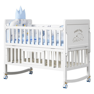 Nanjiren Crib Solid Wood Environmental Protection Multifunctional Splicing Big Bed Baby Bed Movable Newborn Children's Cradler Bed