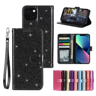 For Apple iPhone 16/15Pro glitter small cover Apple 12/11 fashion flip phone leather case
