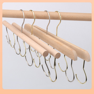✅ Factory Direct Sales Clothing Store Hangers, Traceless Household Solid Wood Rotating Hooks, Punch-Free Clothes Hanging Batches Behind Shower Curtain Doors