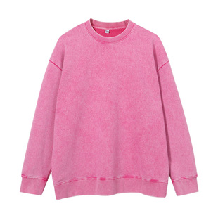 Heavy Wash Water Batik Old Men's and Women's Casual Sports suit Autumn and Winter Loose plus size Crewneck Fashion Couple Dress