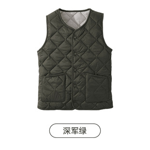 Five White Goose Inflatable Velvet Vest Sheep Wool Autumn and Winter Windproof Waterproof Outer Wearing Warm Vest Official Flagship Store