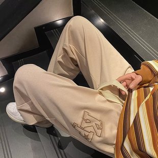 Брюки мужские Весна и осень ins High Street Модный бренд Прямые черные Свободные спортивные летние модные повседневные брюки для мальчиков