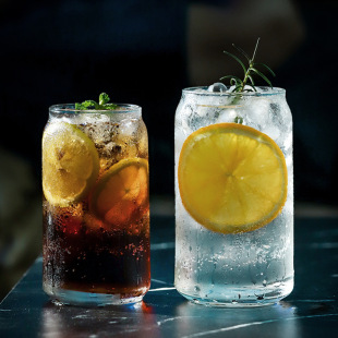 ins Coke Cup Creative Transparent Glass Cocktail Juice Cup Pop Can Shaped Beverage Milk Tea Coffee Cup
