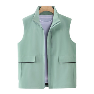 Reflective stripe down vest warm cold-resistant windproof waterproof vest autumn and winter enterprise tooling coat printed logo