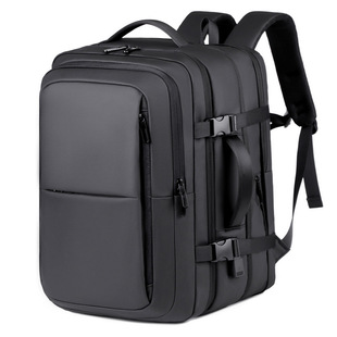 Backpack Men's High-End Multifunctional Backpack Waterproof Leather Film Large Capacity Business Trip Travel Computer Bag