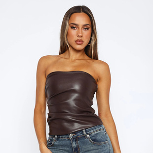 2025 Fashion European and American Cross-border Fashion Women's Chest Wrap Top Backless Solid Color All-match Sexy Nightclub Strapless Vest