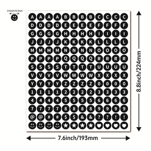 0.5inch Letter Stickers Small Dot Waterproof DIY Card Item Identification Handbook Scrapbooking with Letter Stickers