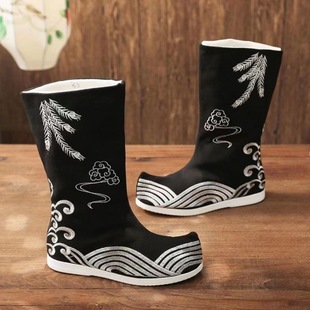 Ancient Coat Hanfu Boots Cushion Men's Inner Height Soap Boots Retro Official Boots Bow Shoes Martial Arts Jinyi Officers and Soldiers Boots Cloth Boots