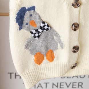 Baby knitted vest autumn and winter baby outer vest children's small vest infant cartoon sweater warm waistcoat