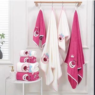Coral Fleece Strawberry Bear Towel Bath Towel Two-Piece Cartoon Towel Set Face Towel Household Baby Can Order