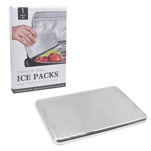 Cross-border 304 Stainless Steel Ice Tray Lunch Box Insulation Bag for Freezing Fresh-keeping Leakage-free Ice Tray Ice Box Fresh-keeping Tray