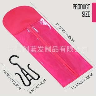 Non-woven Wig Dust-proof Bag Long Storage Wig Supplies Packaging Bag Zipper Bag Factory in stock Wholesale