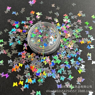 Butterfly Sequins Nail Sequins Shaped Gold Powder PET Sequins Butterfly Clover Mermaid Resin Filled Jewelry