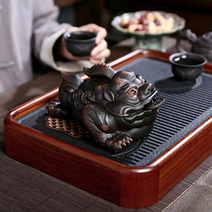 Lucky Three-legged golden toad purple pottery tea pet decoration boutique handmade tea play tea table tea tray decoration tea set accessories