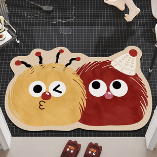 Cartoon irregular bathroom absorbent quick-drying mat bathroom door mat thickened dirt-resistant door mat wholesale