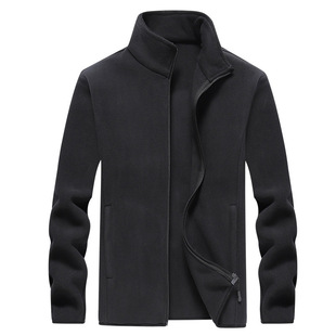 Coat Men's Autumn and Winter Fleece Collar Casual Jacket plus size Cardigan Fleece Fashionable Sports Top Men's Wear