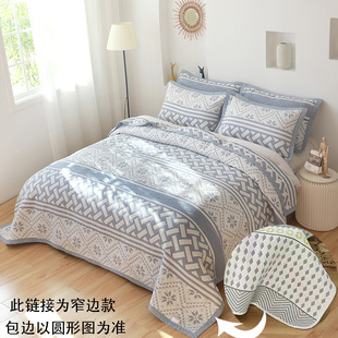 Cotton gauze soft mat three-piece set sweat-absorbent breathable non-stick bed sheet bed cover student dormitory four seasons universal